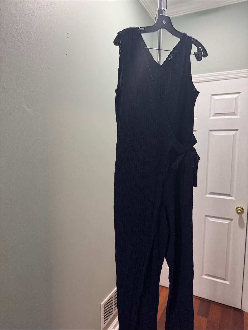 Lavish Alice Black One-Shoulder Wrap Jumpsuit